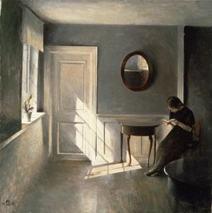 Girl Reading a Letter in an Interior